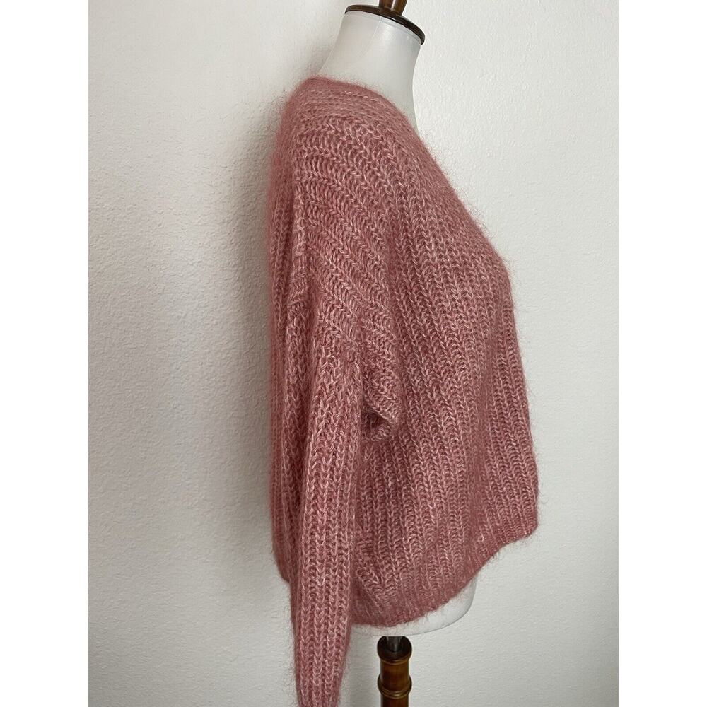 Sezane Sweater Cardigan Fuzzy Wool Mohair Ribbed Knit Achille - Picture 6 of 13